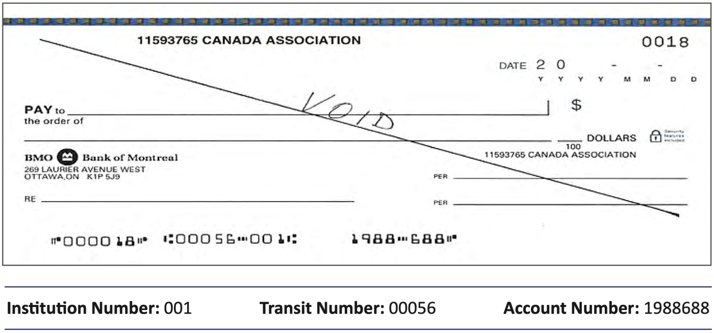 Void Cheque Example