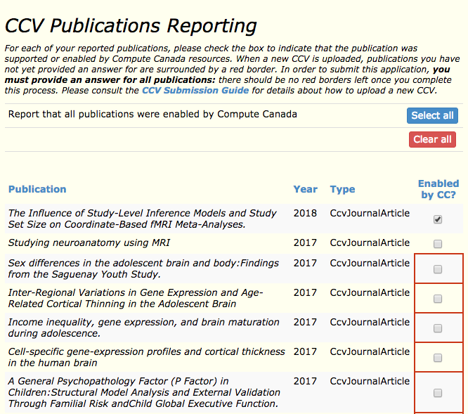 CCV Publications Reporting Screenshot 2