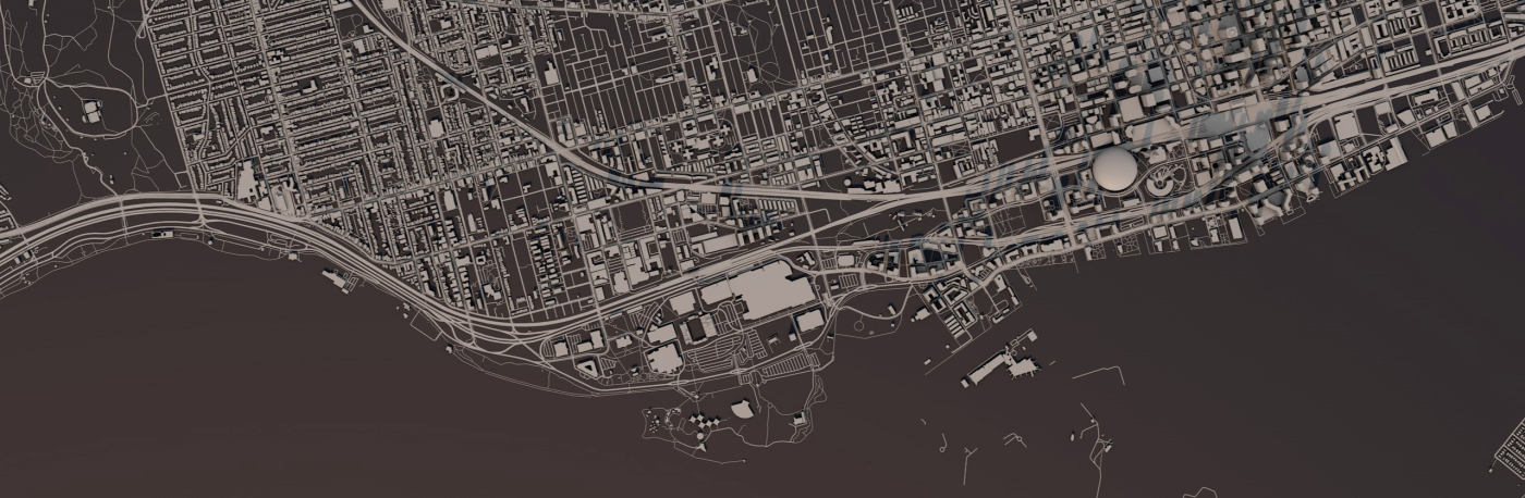 A satellite image of Toronto.